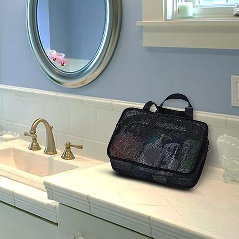 Large-Capacity Bath Bag Mesh Drain Bath Bag Cosmetic Portable Portable Storage