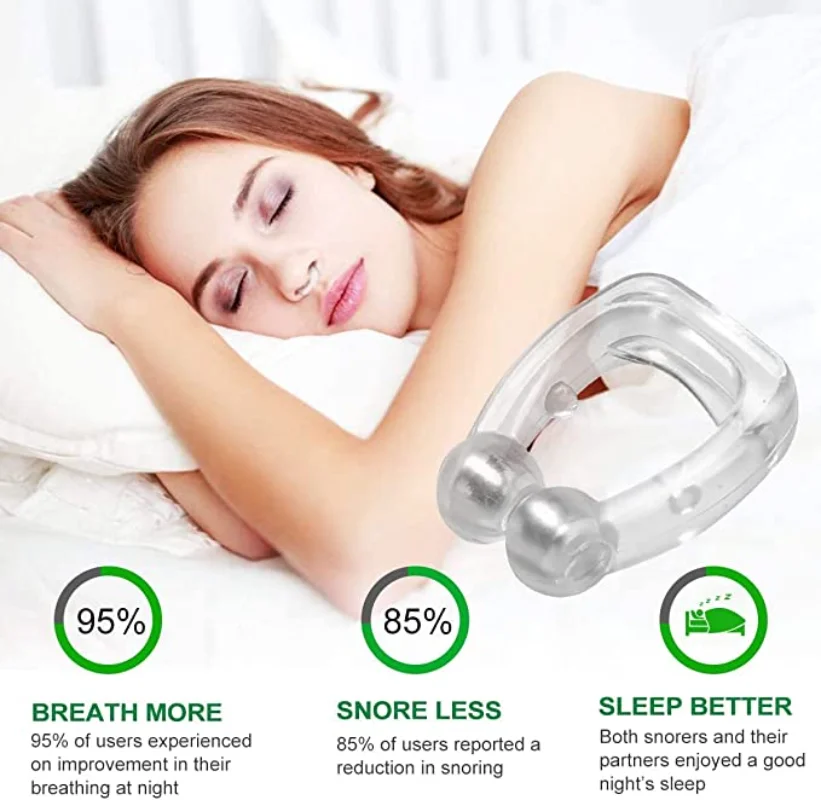 Anti Snoring Device Silicone Nose Clip Magnetic Sleep Tray Sleeping Aid Improve Sleeping Easy Breathe Apnea Guard Night Devices 2