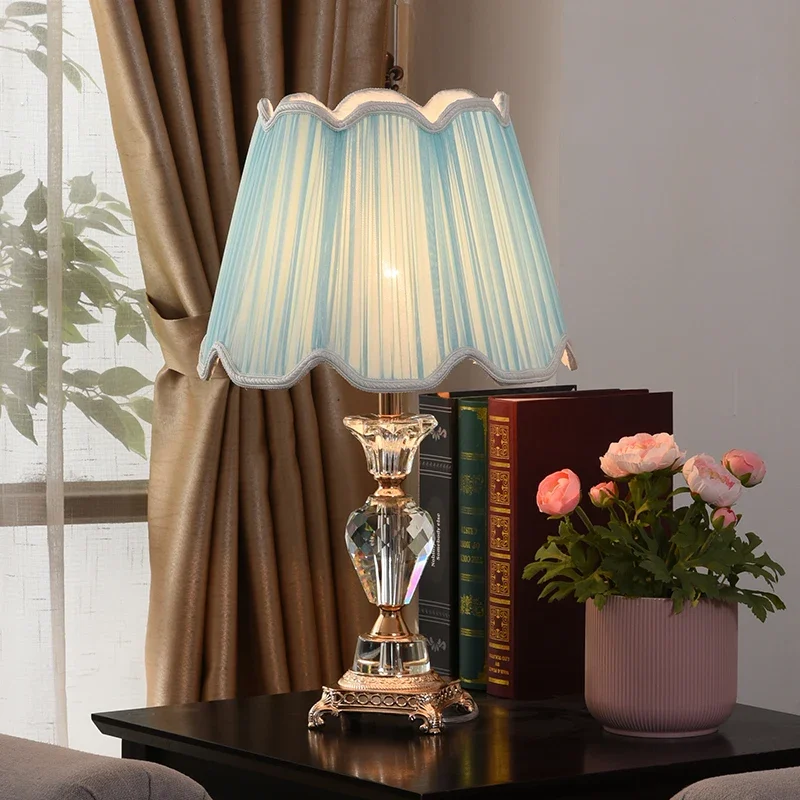 

OUFULA Crystal Table Lamps Desk Lights Luxury Contemporary Fabric for Foyer Living Room Office Bed Room Hotel