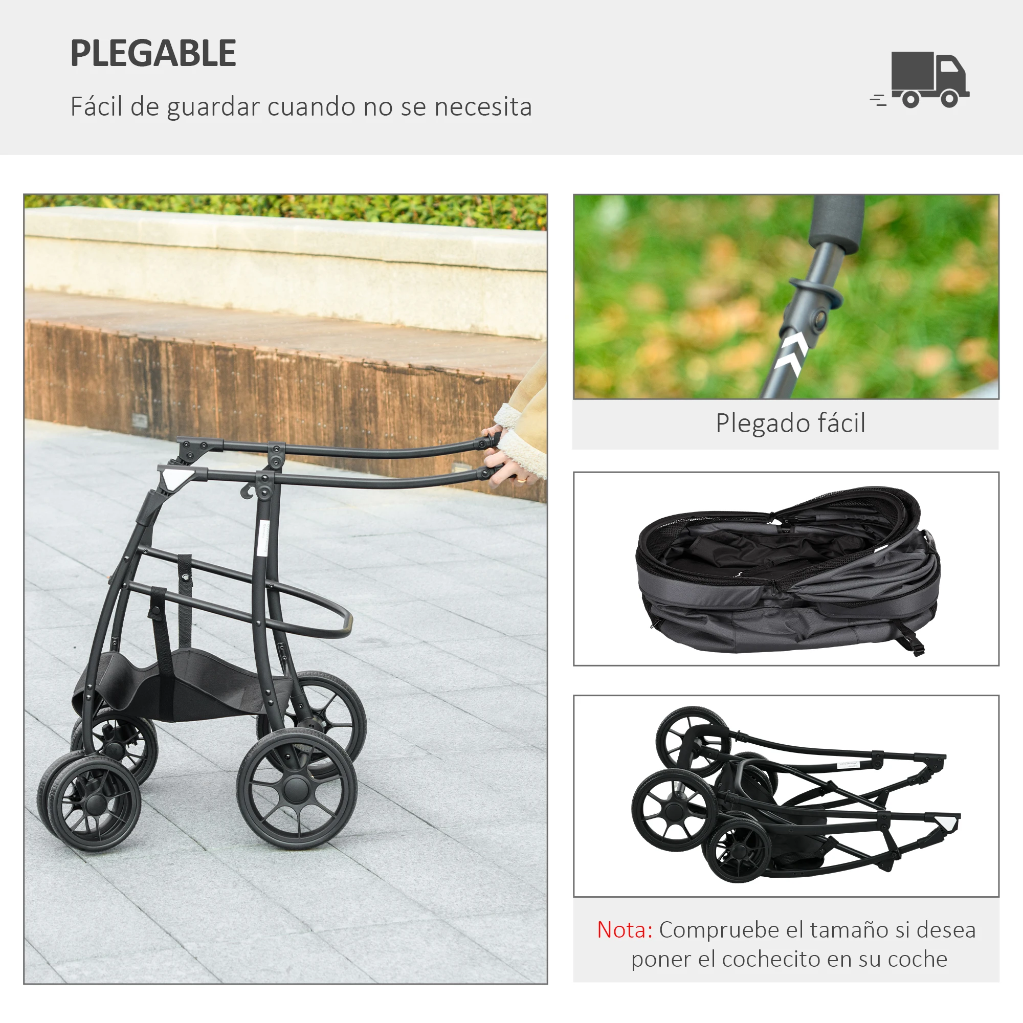 Hondenbuggy - LuxePets - Opvouwbaar - Inklapbaar - Grijs Hondenbuggy - LuxePets - Opvouwbaar - Inklapbaar - Grijs