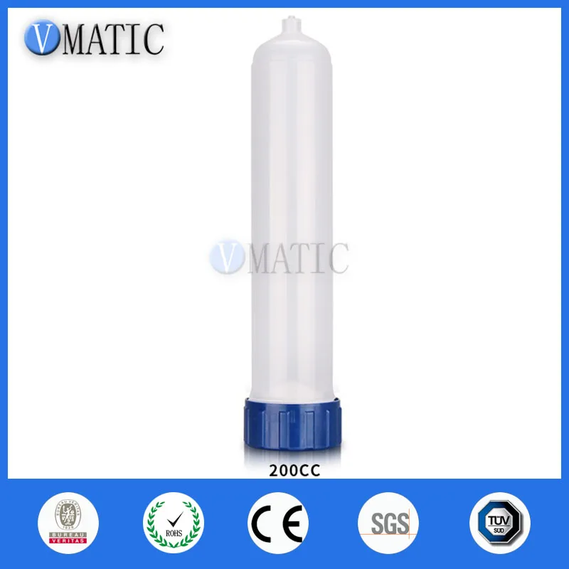 

High Quality 200 Cc / Ml Vol Luer Lock Tip Glue Dispensing Pneumatic Syringe Barrel With Adapter