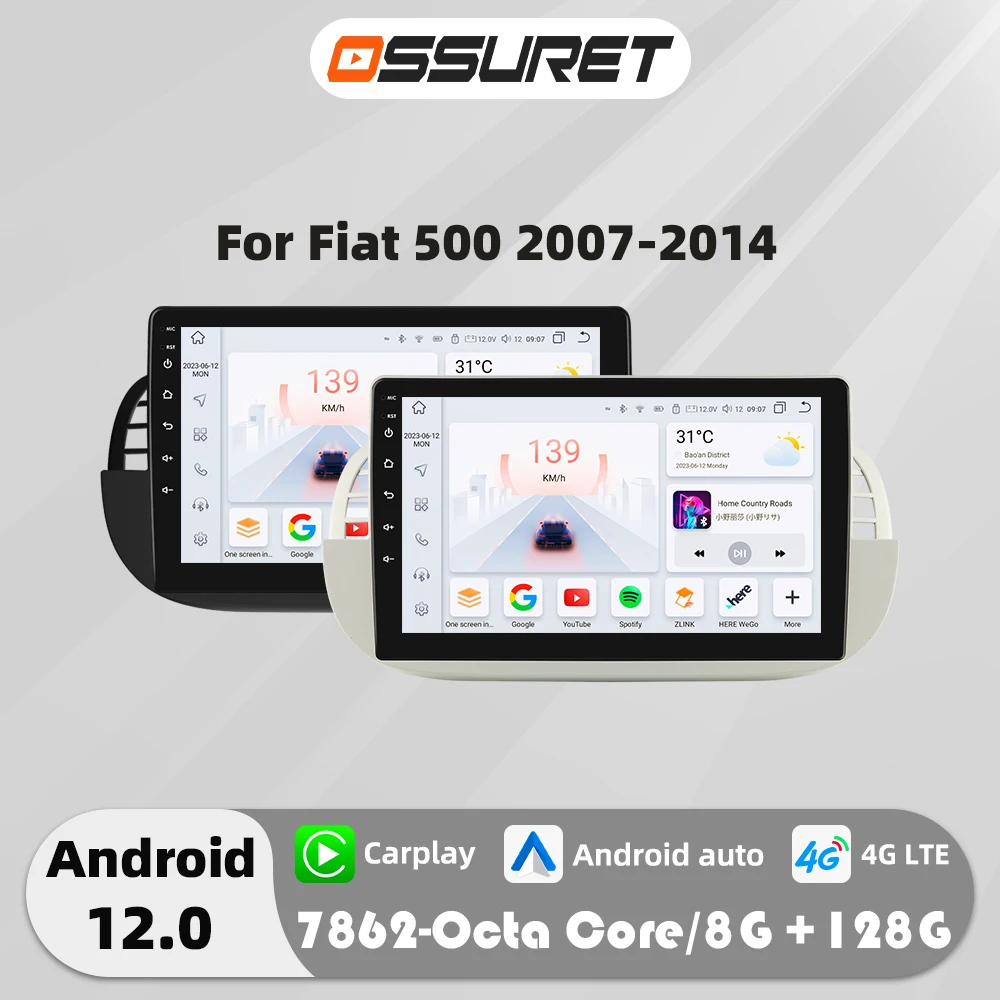 4G 8Core Android Car radio GPS Stereo For Fiat Multimedia Video player 2DIN Autoradio DSP Carplay 7862 Head Unit