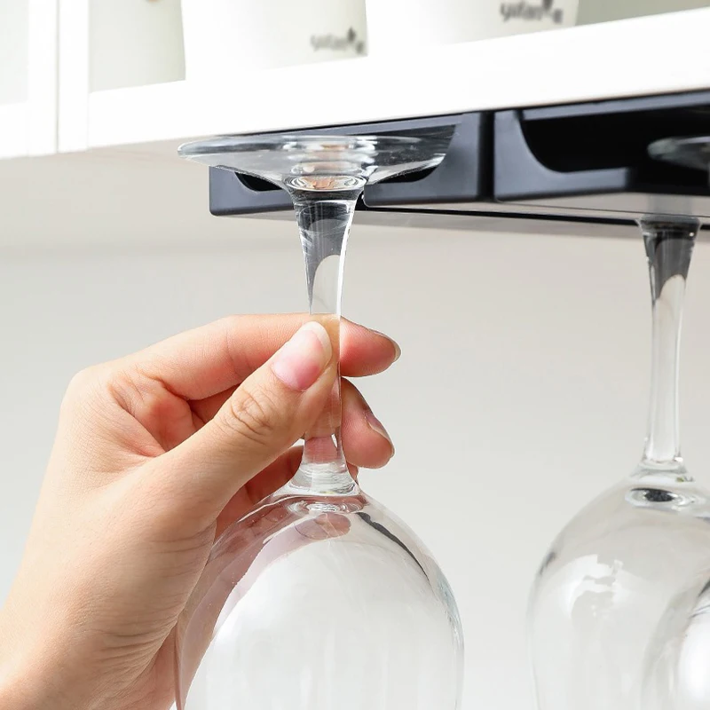 Home Kitchen Under Cabinet Wine Glass Holder Multifunctional Stemware Rack for Kitchen Bar Storage Storage