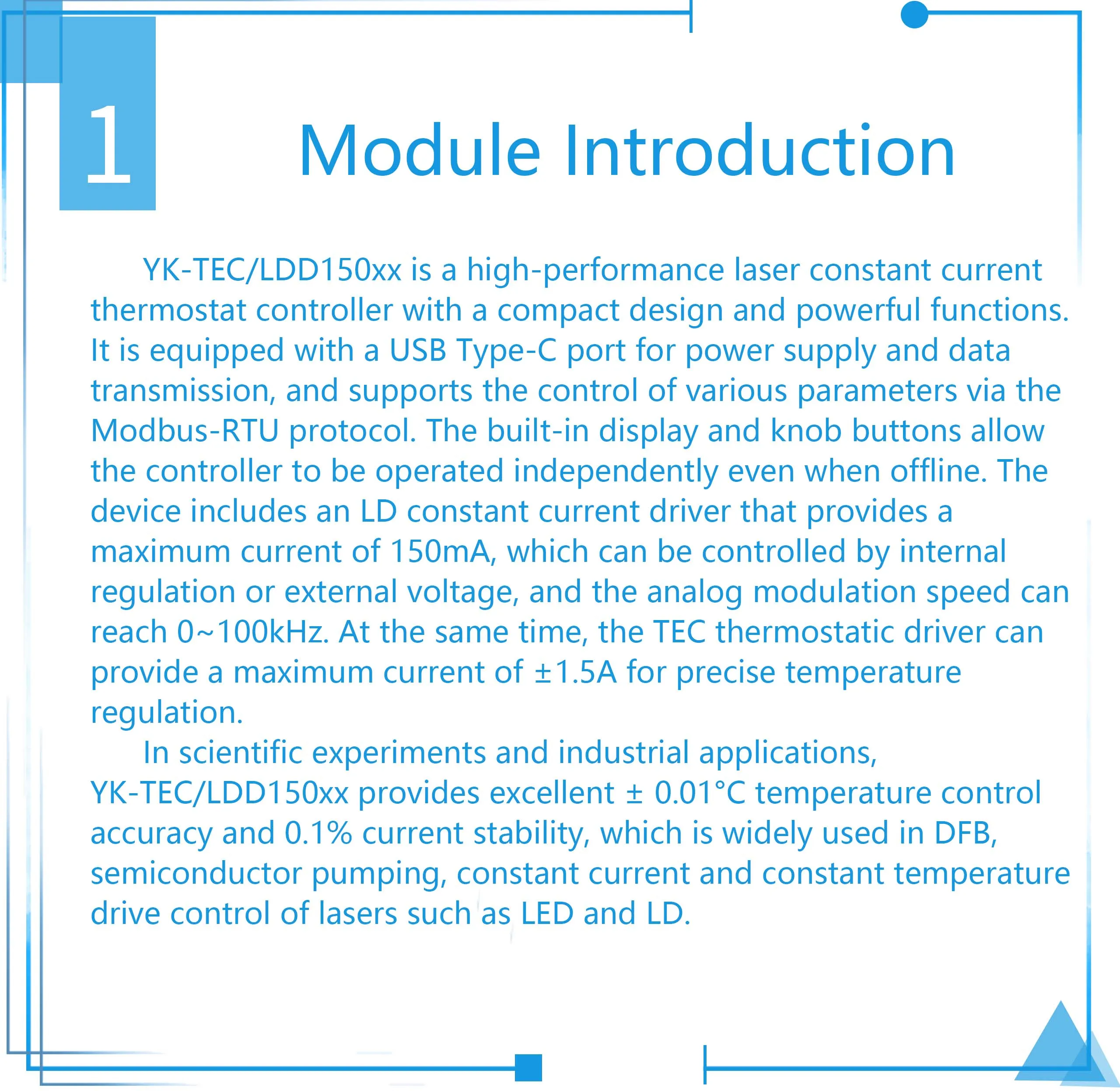 DFB diode laser driver module: butterfly constant temperature, wavelength stabil
