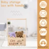 Wood Baby Shower Storage Basket Baby Shower Crate with Handle Baby Toys Storage Crate Multipurpose Gift Basket for Boys Girls 3