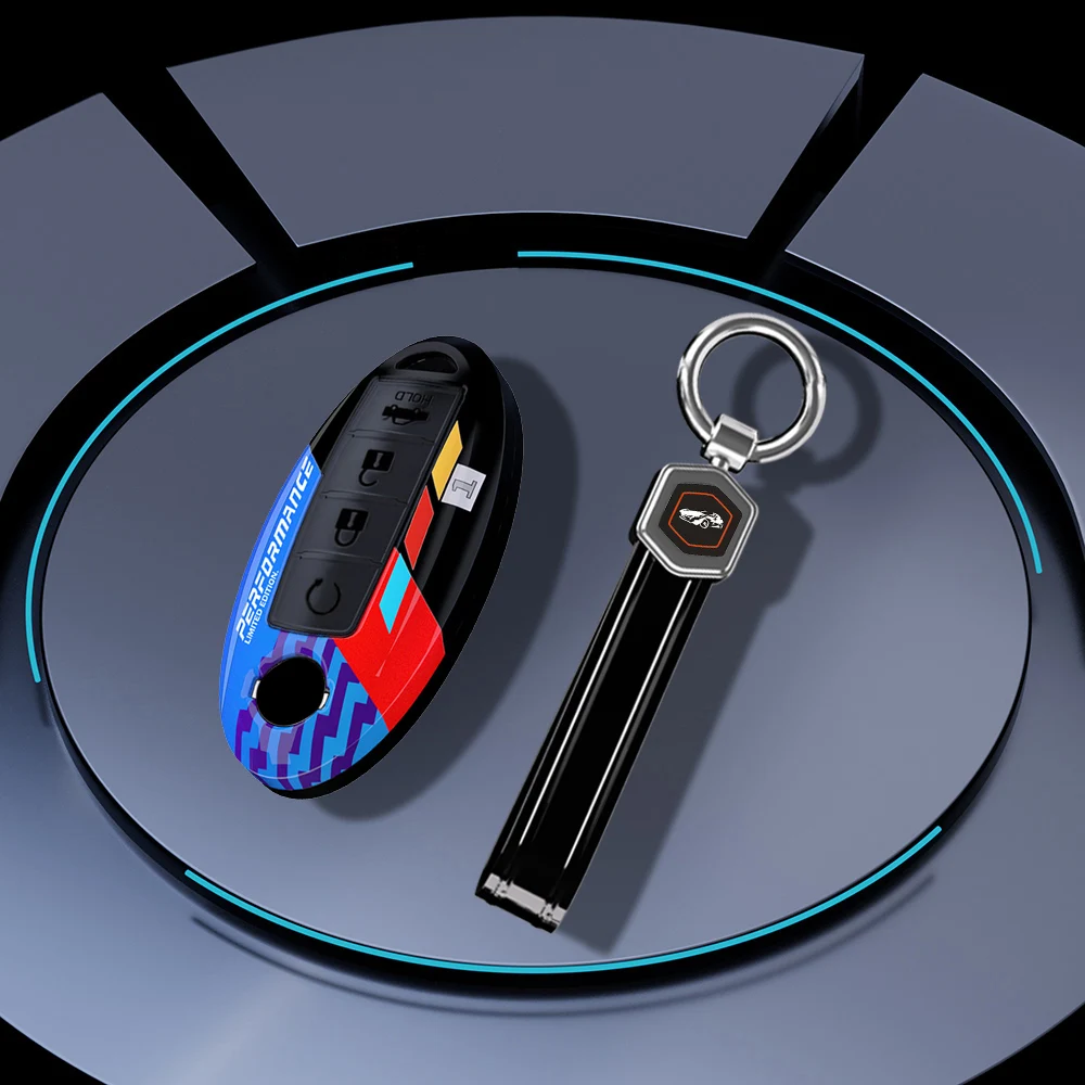 Premium Carbon Fiber Car Key Case Cover - 4-Button Protection