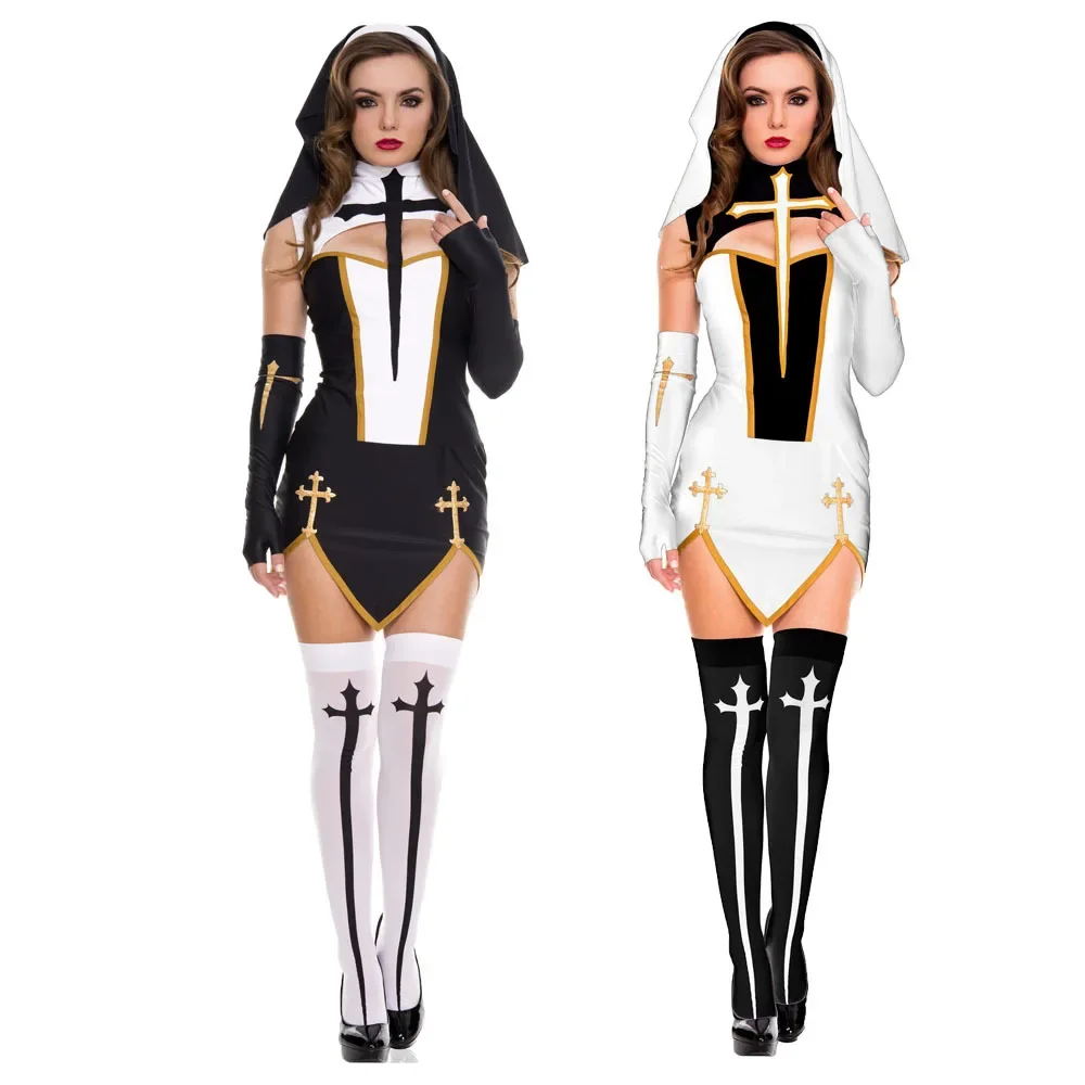 

Nun Costume Halloween Nun Cosplay Costume for Christmas Festival Birthday Party