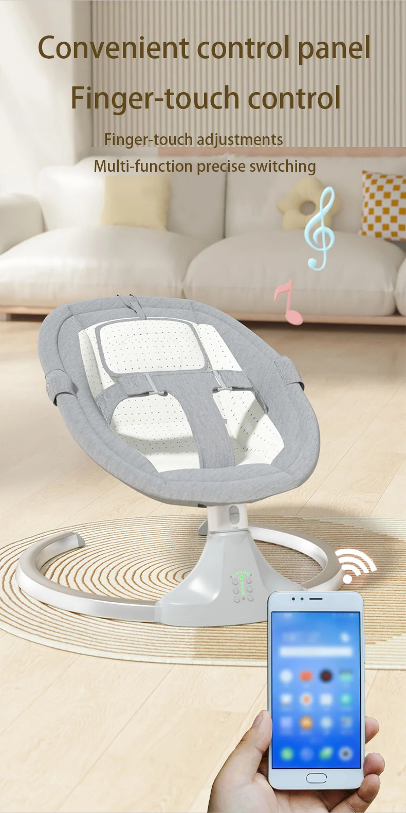 Electric Baby Cradle Mosquito Net Bluetooth Music Baby Rocking Chair Remote Multifunctional Baby Crib for Newborns Baby Items Sf53869c681e64060bcd29ba50ad0f351z