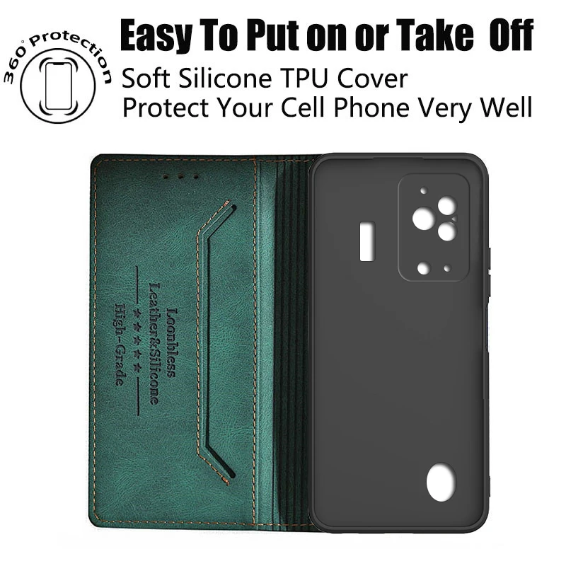 Elegant Anti-Theft Leather Flip Case - Premium Phone Cover and Book-Style Skin Bag