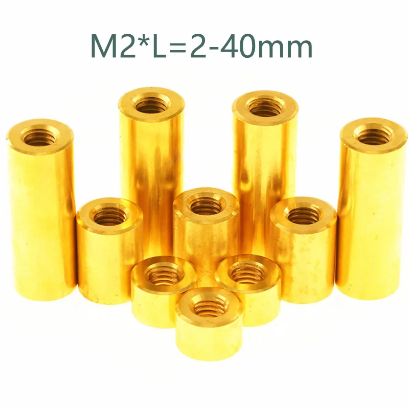 3Pcs M2*240mm Round Connector Nuts Brass Nut Extend Long Lengthen