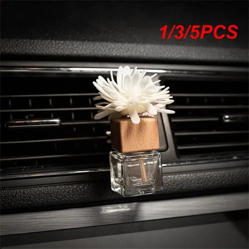 

1/3/5PCS Car Fragrance Bottle Pendant Flower Shape Air Outlet Freshener Diffuser Bottle Ornaments Empty Incense Bottle Glass