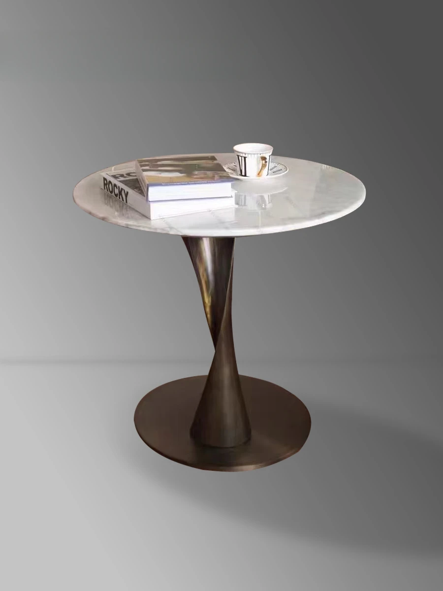 

Italian Art Small Apartment Light Luxury Living Room Sofa Marble Corner Table Creative Designer Side Table