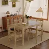 43.3 inch Solid Wood Indoor Modern Rectangular Dining Table Set for 4, Table and 4 Solid Wood Dining Chairs for Kitchen 5