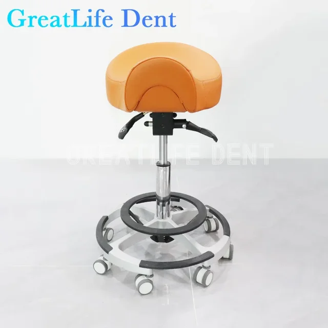 GreatLife Dent Doctors Chair High Quality PU Leather Height Adjustable Dentist Opertional Dentist Seat Mobile Office Chair