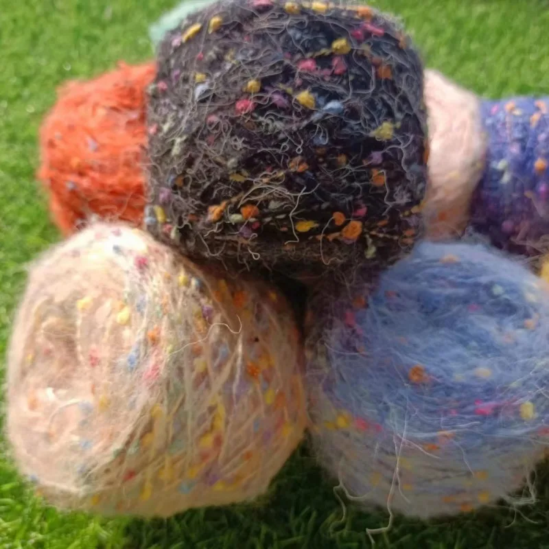 Rainbow Sugar Mohair Yarn Ball Without Tying Crochet, Hand Woven High-end Sweater, Scarf, Bag, Colorful Ball Thread 50g 5
