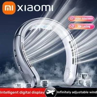 Xiaomi 8000mAh Hanging Neck Fan Portable Bladeless Mini USB Rechargeable Mute LED Digital Display Electric Fan Air Cooler Summer 1