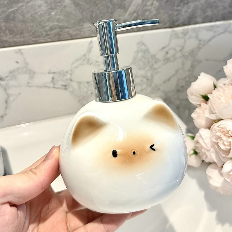 Ceramic Siamese Cat Liquid Soap Dispenser