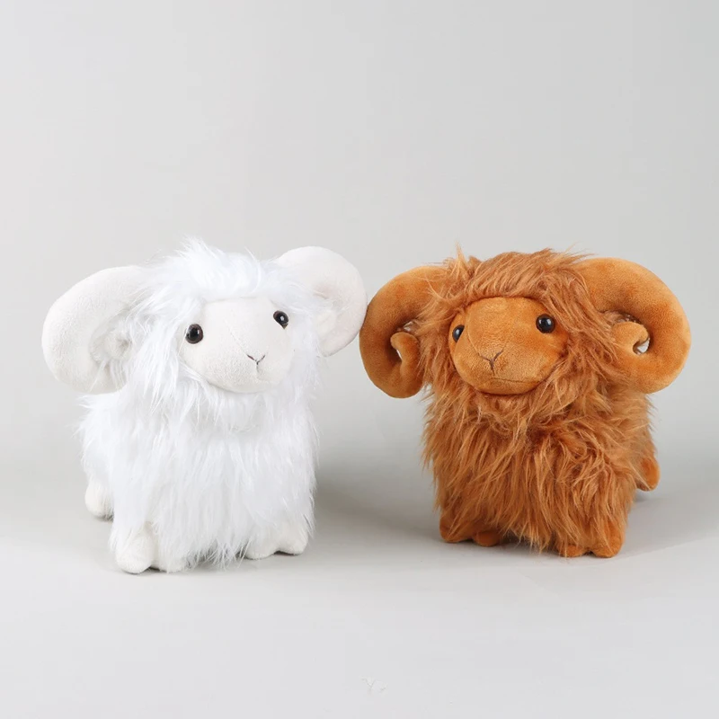 

Woolly Highland шерстяная овечья Овчина плюшевая кукла Бигхорн Овчина плюшевая игрушка пушистые животные мягкие игрушки Мультяшные плюшевые игрушки