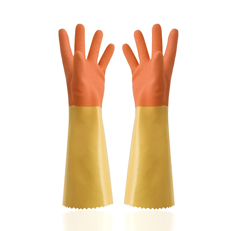 Industrial rubber gloves oil and water corrosion resistance, wear protection and lengthening integrated velvet dipping gloves