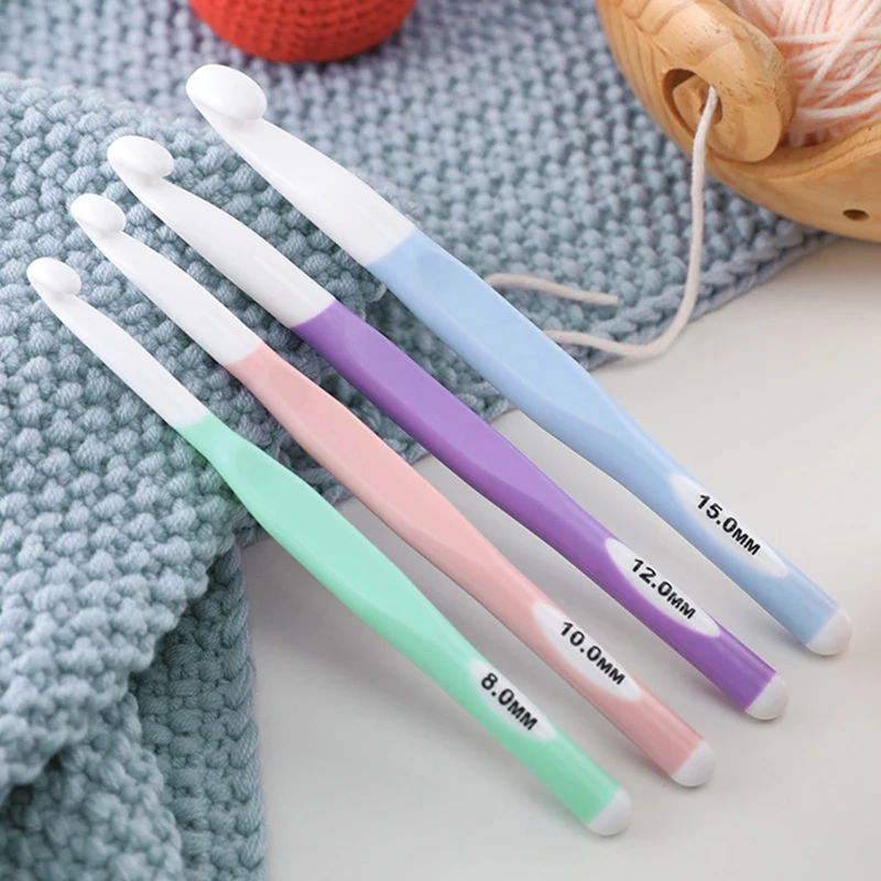 

1PC 8-15mm Large Plastic Crochet Hooks Knitting Needles Stitches Crafts Crochet DIY Crafts Weave Tools Hook Sewing Accessories