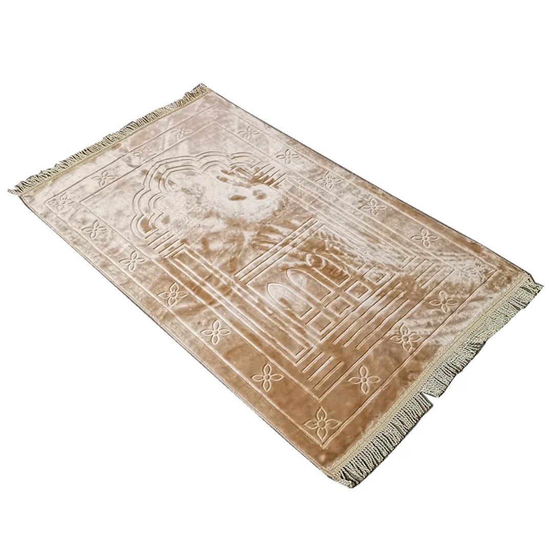 일반 이슬람 기도 깔개 플러시 Raschel 패브릭 특징 직사각형 디자인 양면에 프린지 이슬람 매트 65×110CM
