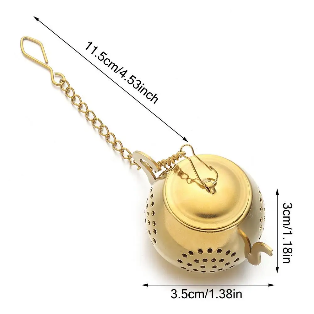 Durable Teapot Shape Tea Infuser with Chain Tea Strainer Herbal Spice Filter Diffuser Stainless Steel Kitchen Gadget