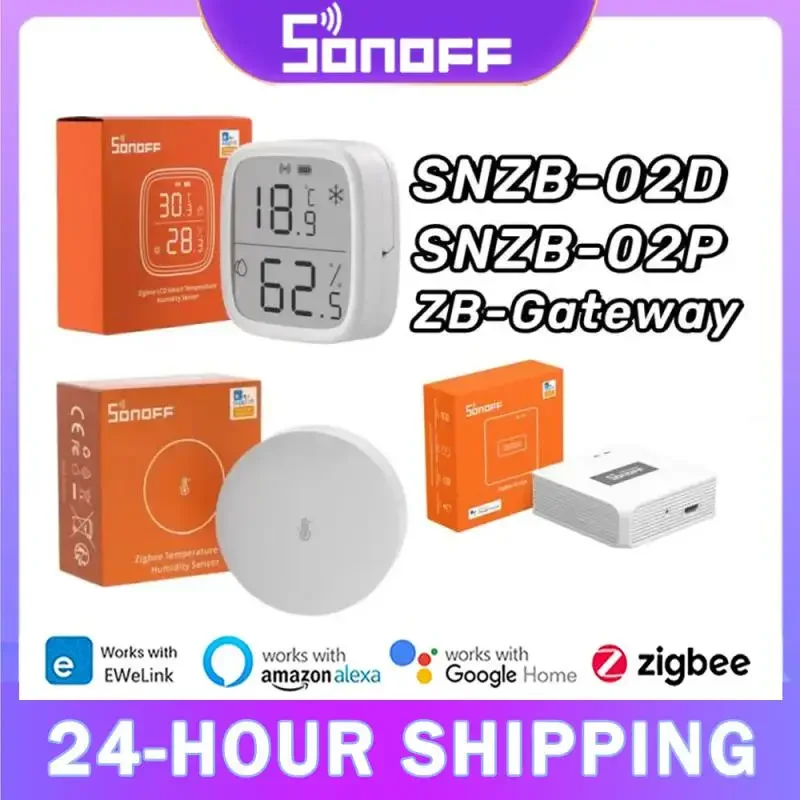 Humidity Meter Zigbee Indoor Temperature Humidity Sensor, SNZB-02D LCD Zigbee Thermometer Hygrometer Sonoff Zigbee