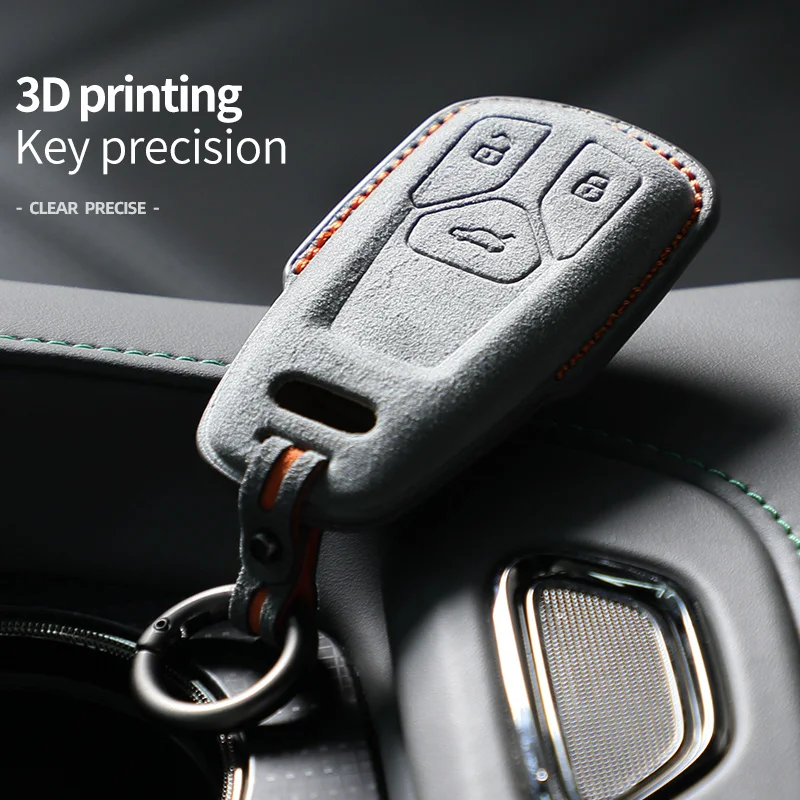 

Alcantara For Audi Q8 RSQ8 A6 C8 S6 RS6 A7 S7 RS7 A3 8Y A8 D5 RS E-tron GT Q4 Q7 Car Key Case Remote Suede Keychain Cover Shell