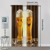 2pcs, Curtain Popular 2D print Humorous Beer Glass Versatile Polyester (without rod) Art Deco Festive Perfect for Living Room, 4