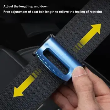 2PCS Plastic Strong Adjustable Car Safety Belt Clips Slip-Resistant Seat Belt Buckle Simple Clamp Fixing Clip Car Accessories