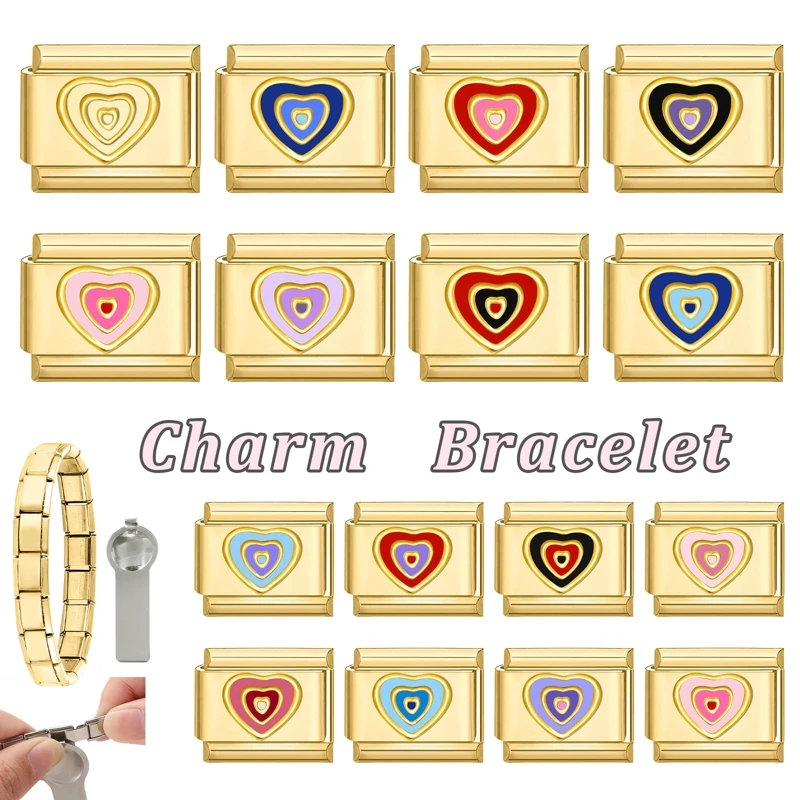 Italian Jewelry Fit 9mm Stainless Steel Bracelet Women Men DIY