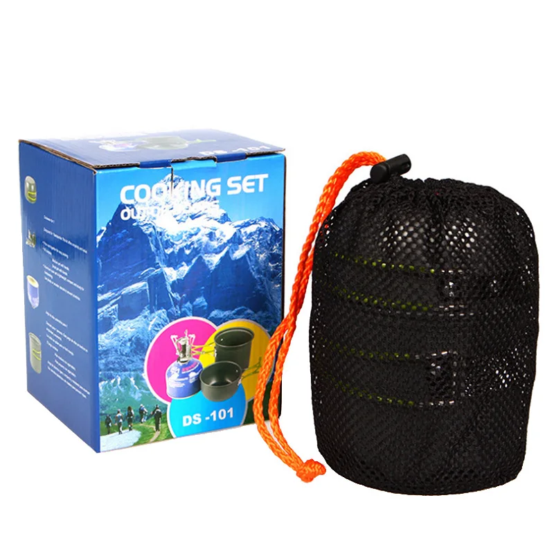 Portable Lightweight Camping Cookware Kit Aluminum Alloy Foldable Outdoor Hiking Picnic Cooking Pot Pan Travel Cutlery Utensils
