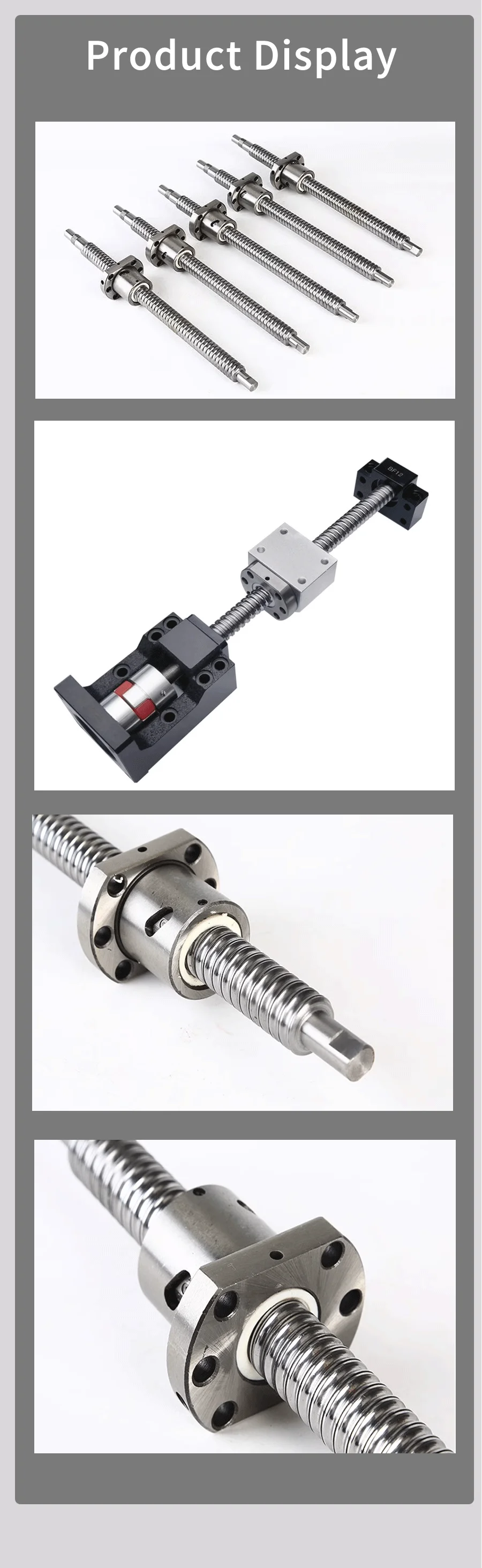 1 Satz C7-Kugelumlaufspindel: SFU1605 Linkshänder-Kugelumlaufspindel mit BKBF12-Ende bearbeitet + RM1605-Mutter + Mutterngehäuse DSG16H + Kupplung für CNC-Teile – Detail 16