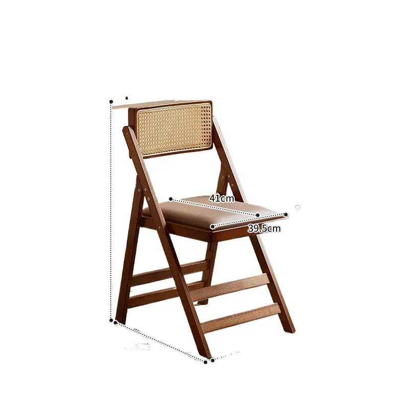 Modern Simple Folding Bar Chair Solid Wood High Stool Dining Room Japanese Style Rattan Back Dining Chair Nordic Furniture