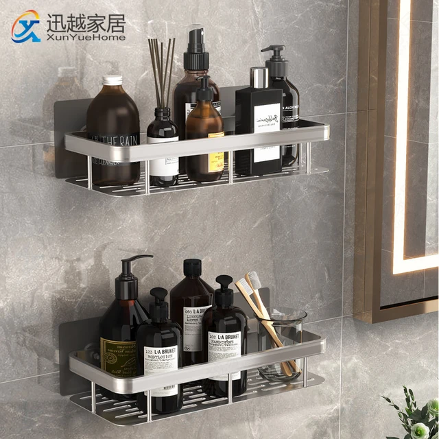 Aluminum Wall Sticker Organizer Rack  Aluminum Shower Shampoo Holder -  Bathroom - Aliexpress