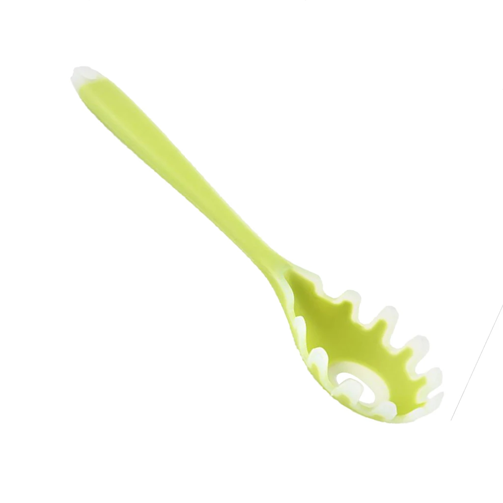 Silicone Spaghetti Server Pasta Fork with Ergonomic Handle Comfortable Grip Design Rustproof Forming 11.22 Inches