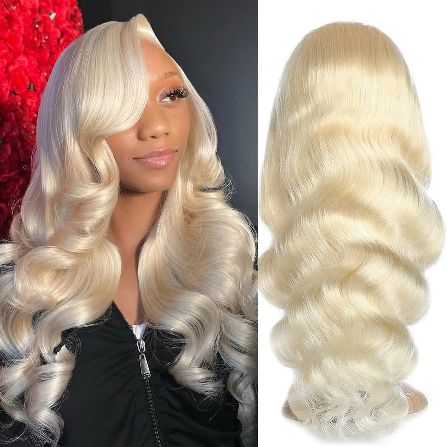613 Blonde Body Wave Lace Front Wigs Human Hair 13X4 Lace Front Wigs Human Hair 200 Density 613 HD Lace Frontal Wigs Pre Plucked