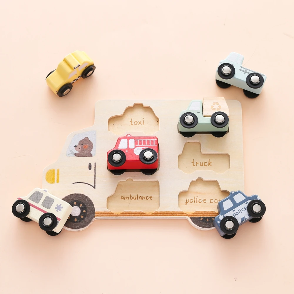 Baby Montessori Puzzles Spielzeug Holz Geometrie Puzzle Spielzeug Tier Auto Form Puzzle Bord Passenden Spiele Pädagogisches Lernen Spielzeug – Detail 5