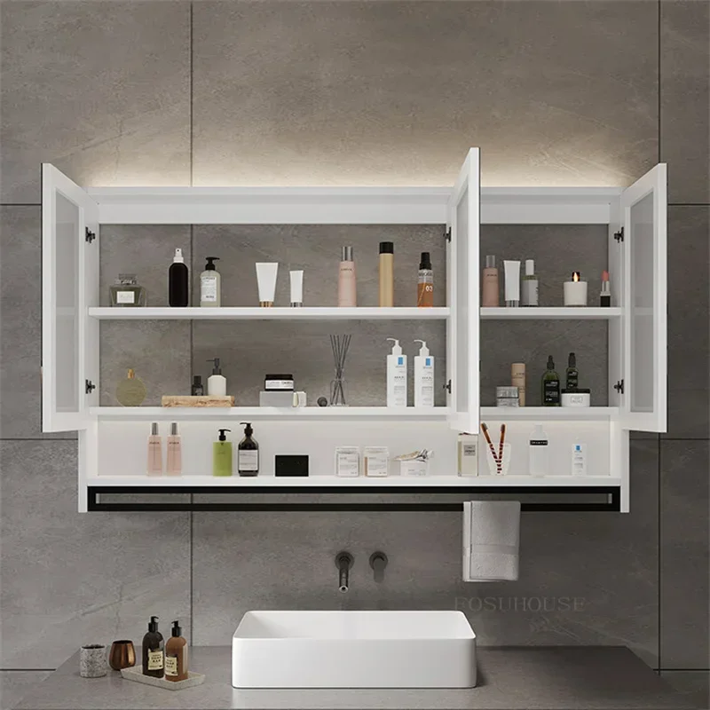 Smart Bathroom Mirror Cabinet Home Furniture Solid Wood Bathroom Cabinets Wall-mounted Mirror Cabinets Toilet Storage p