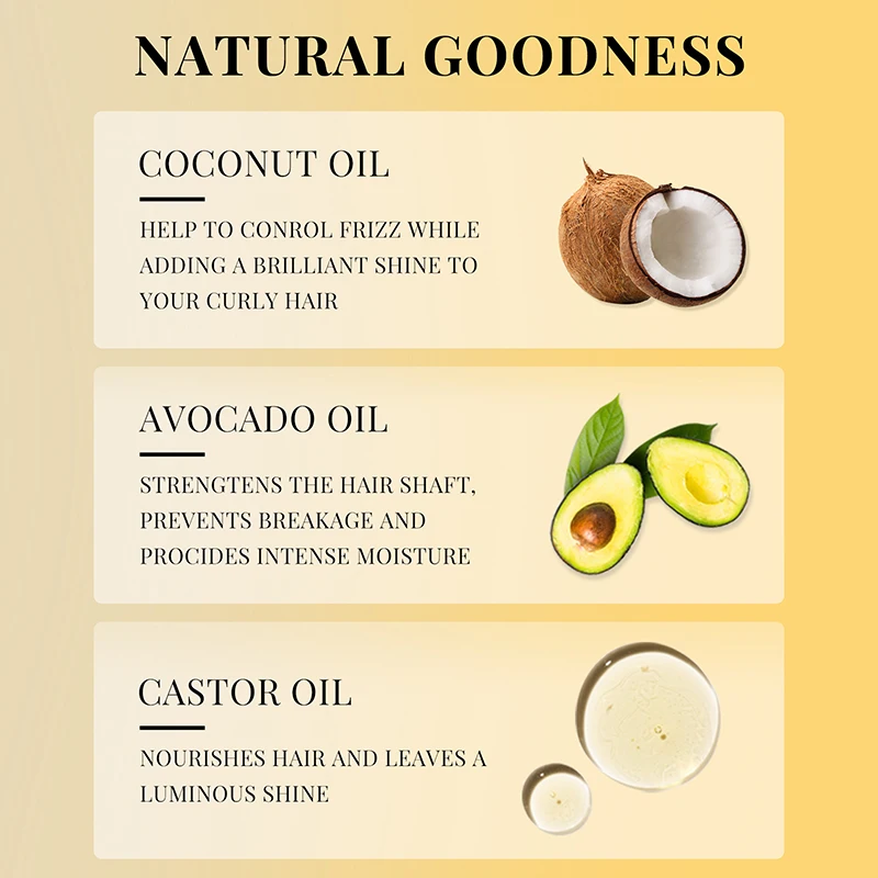 Curly Hair Mousse Care Coconut Oil Smoothing Frizz Enhanced Wavy Shampoo Styling Cream Mousse Foam Dry Damaged Frizz Hair Care 3