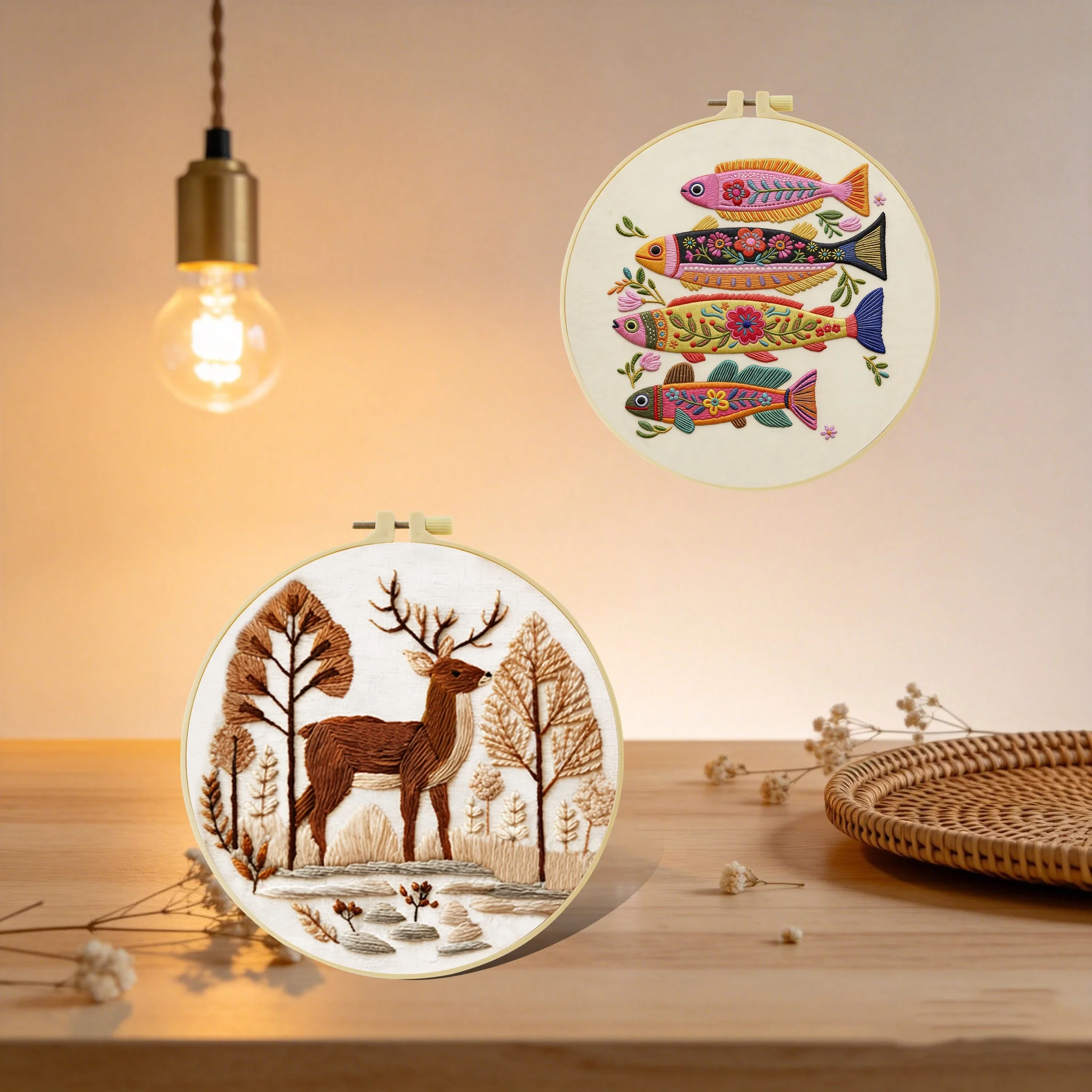 Neues DIY Tier-Stickerei-Set für Anfänger, Heim-Nähhandwerk-Kit, Stickerei-Set, Geschenk-Muster, Handgemachte Dekoration