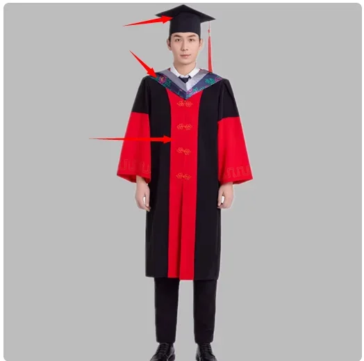 대학 튜터 졸업복 멘토 가운 빨간 가운 의사 학교