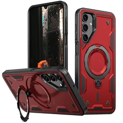 Armor Anti - Fall 360° Rotating Stand Plastic Phone Case Cover - A07 (Red)