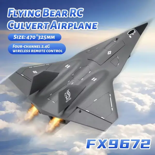 In Stock Fx9672 Rc Plane 2.4g Wireless Remote Control Airplane Jet Concealed Culvert Design With Powerful Motors Aircraft Toys 2