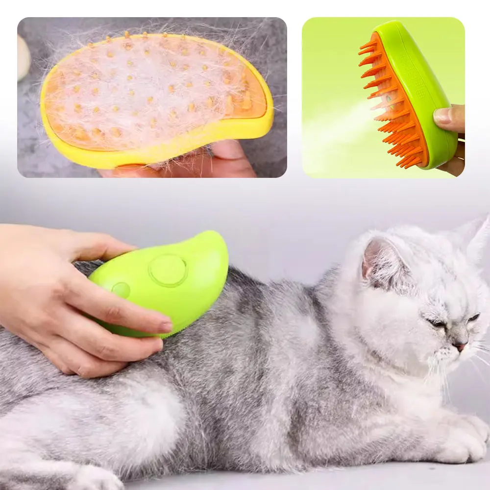 

Pet Cat Steam Brush 3 in 1 Electric Sprayer for Massage Kitten Pet Comb Cats Bath Hair Removal Brushes Grooming Supplies