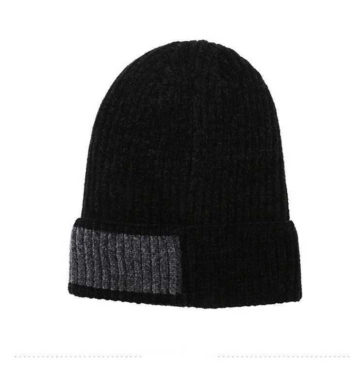 New Hat for Autumn and Winter, New Thickened and Plush Men's Knitted Hat, Korean Version, Warm and Youthful Trend, Fashionable Chenille Sweater Hat_voghion.com