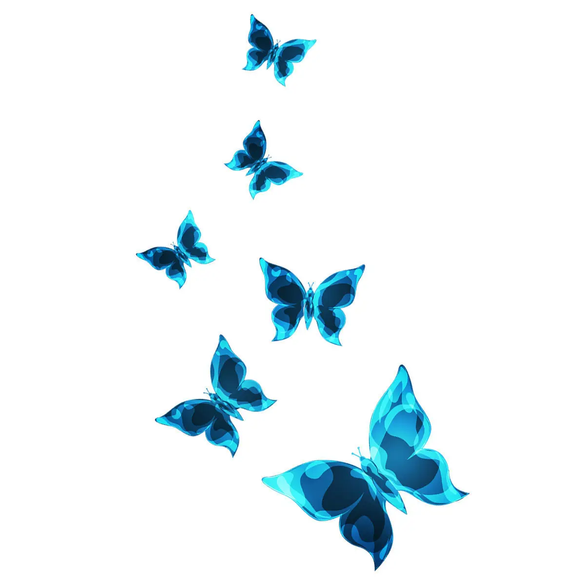 6pcs Blue Luminous Small Butterfly Switch Stickers Bedroom Living Room Switch Stickers Decoration