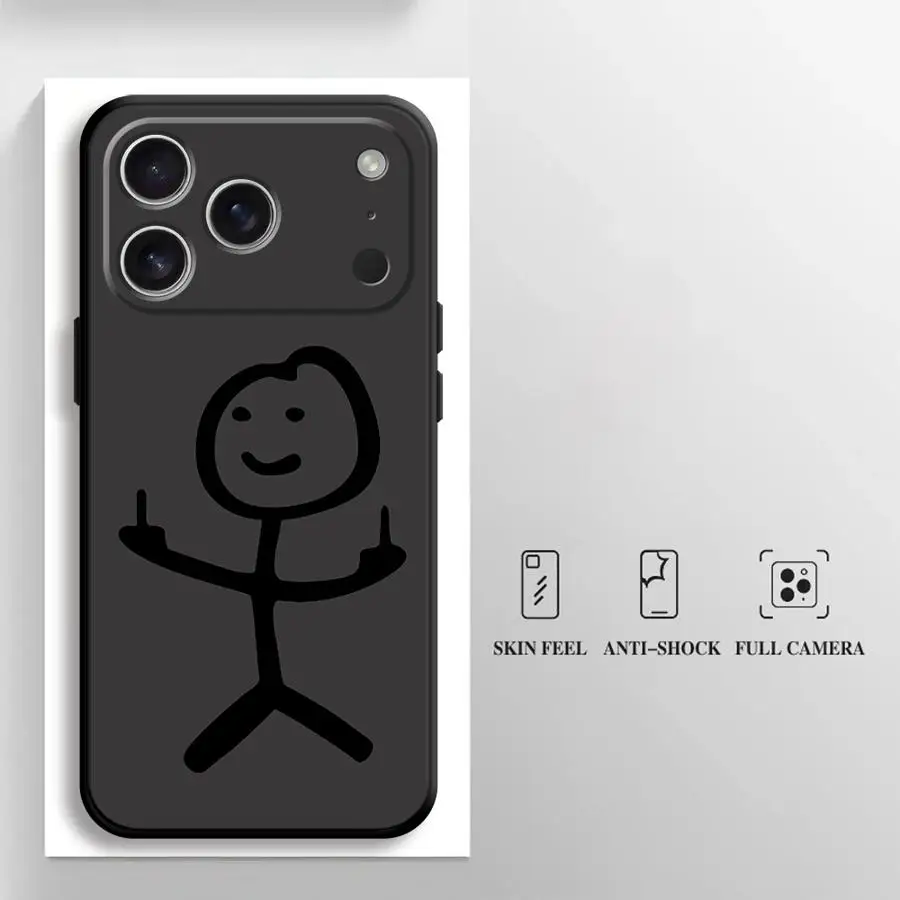Adorable Cartoon Matchman Black Soft Phone Cover Case