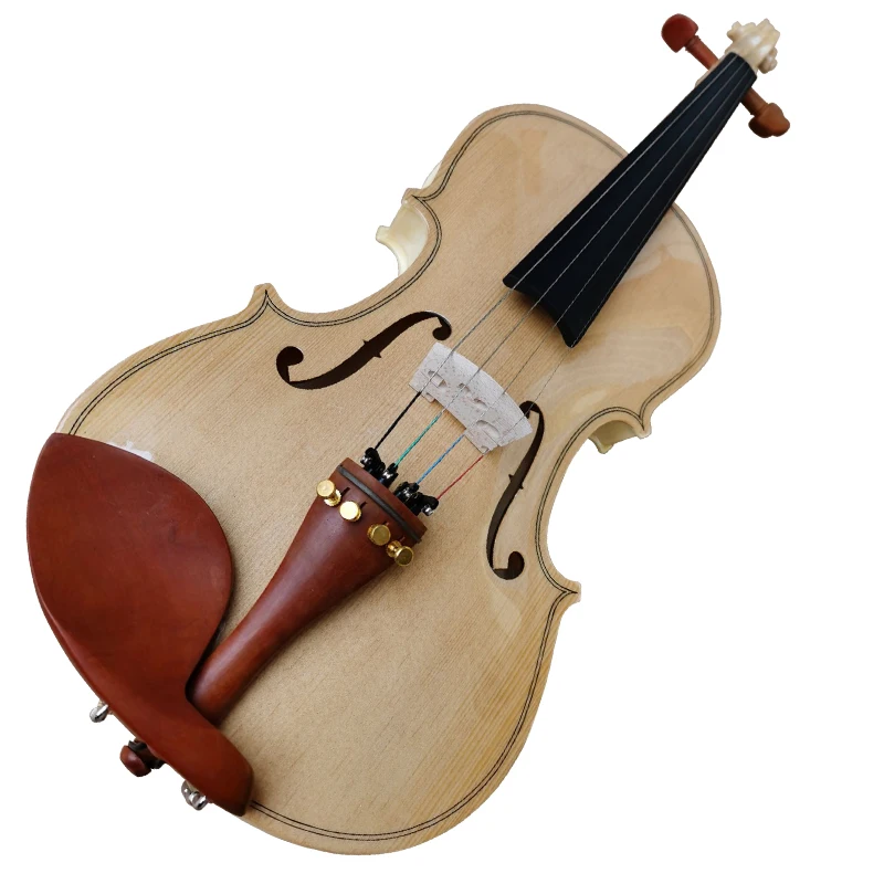 Sinomusik Aiersi Beginner Student Plywood Flamed Violin Without Colour Painting Musical Instruments