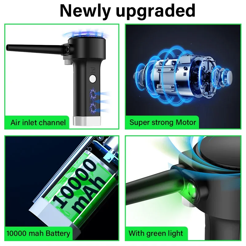 Electric Air Duster Compressed Air Can Computers Laptop Keyboard Cleaning Dust Hairs Pc Printer Screen Cleaner